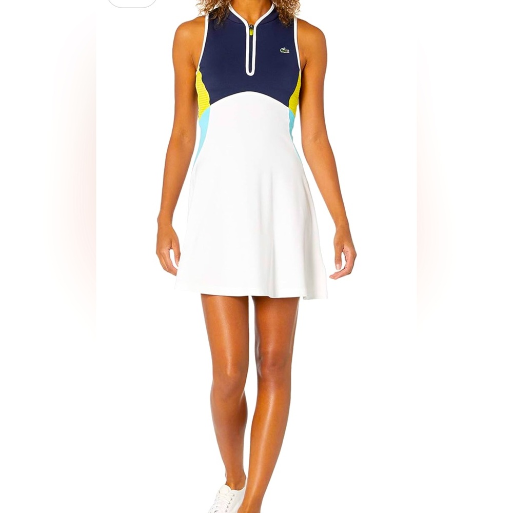 NWOT Lacoste Women's Women's Sport Sleeveless Colorblock Tennis Dress